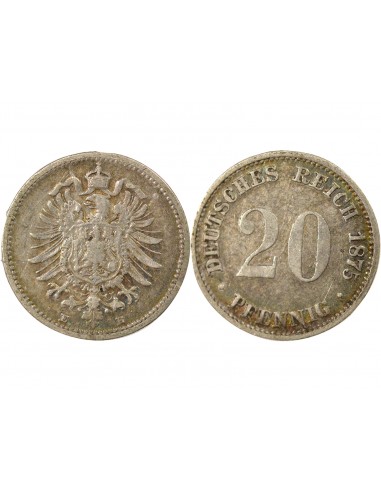 Allemagne Guillaume Ier de Prusse 20 pfennig Argent 1875 E Muldenhutten