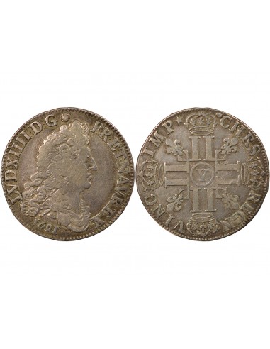 Louis XIV Aux Huit L 1/2 écu Argent 1691 Y Bourges