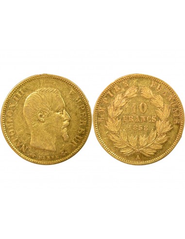 Napoléon III Tête nue 10 francs Or 1858 A - Paris