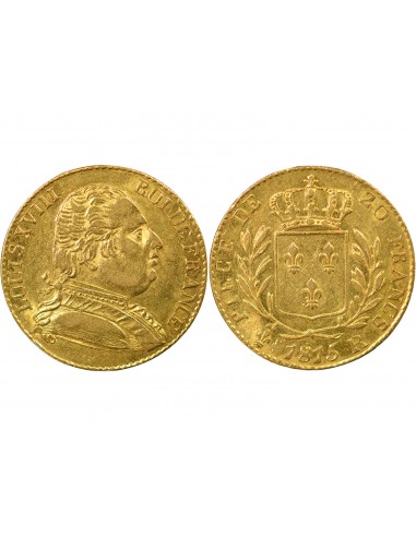 Louis XVIII Buste Habillé 20 francs Or 1815 Londres