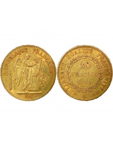 IIe République 20 francs Or 1849 A - Paris