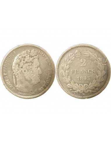 Louis-Philippe Ier 2 francs Argent 1845 W Lille