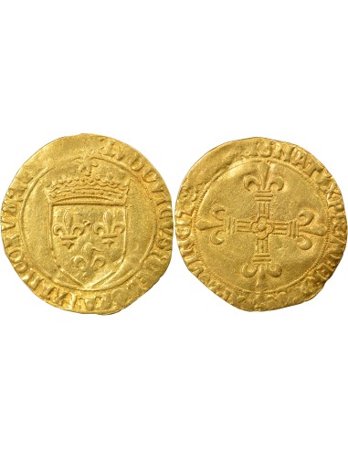 Louis XII Au Soleil 1 ecu d'or Or 1498-1507 K Bordeaux