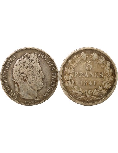 Louis-Philippe Ier Tranche en Relief 5 francs Argent 1841 Lile