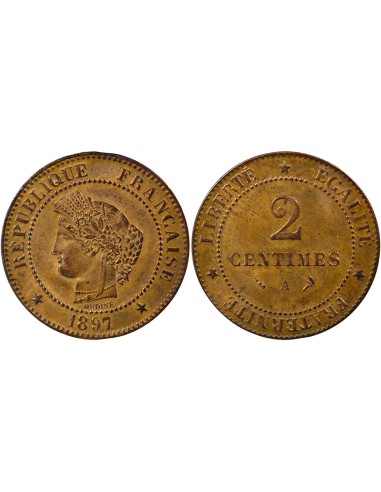 2 centimes Bronze 1897 A - Paris