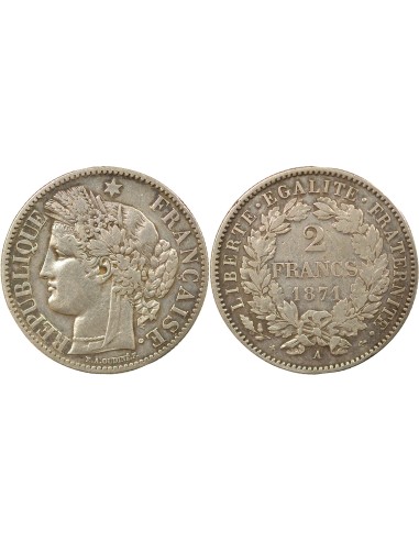 Céres - Demeter IIIe République 2 francs Argent 1871 A - Paris