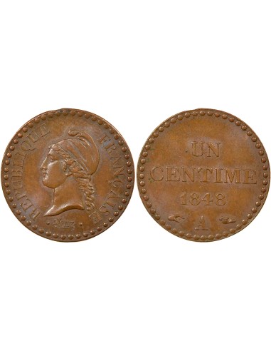 IIe République 1 centime Bronze 1848 A - Paris