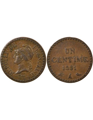 IIe République 1 centime Bronze 1851 A - Paris