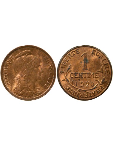 1 centime Bronze 1920 A Paris