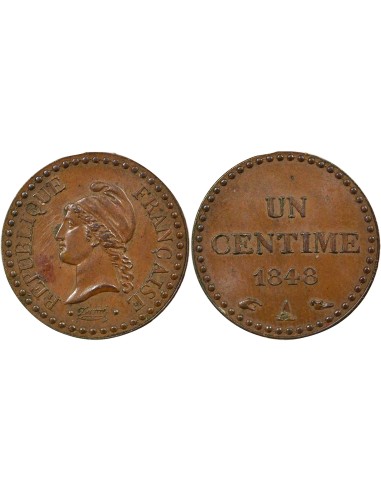 IIe République 1 centime Bronze 1848 A - Paris