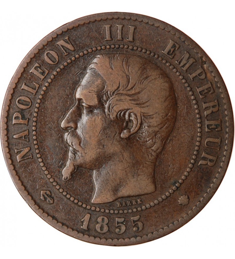 10 CENTIMES NAPOLEON III 1855 MA MARSEILLE, Bronze, TTB - Suffren ...