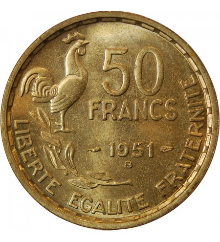 GUIRAUD - 50 FRANCS 1951 B﻿, Bronze-Aluminium, SUP+ - Suffren Numismatique