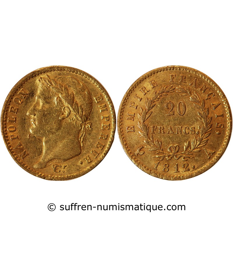 NAPOLEON Ier﻿ - 20 FRANCS OR 1812 A PARIS