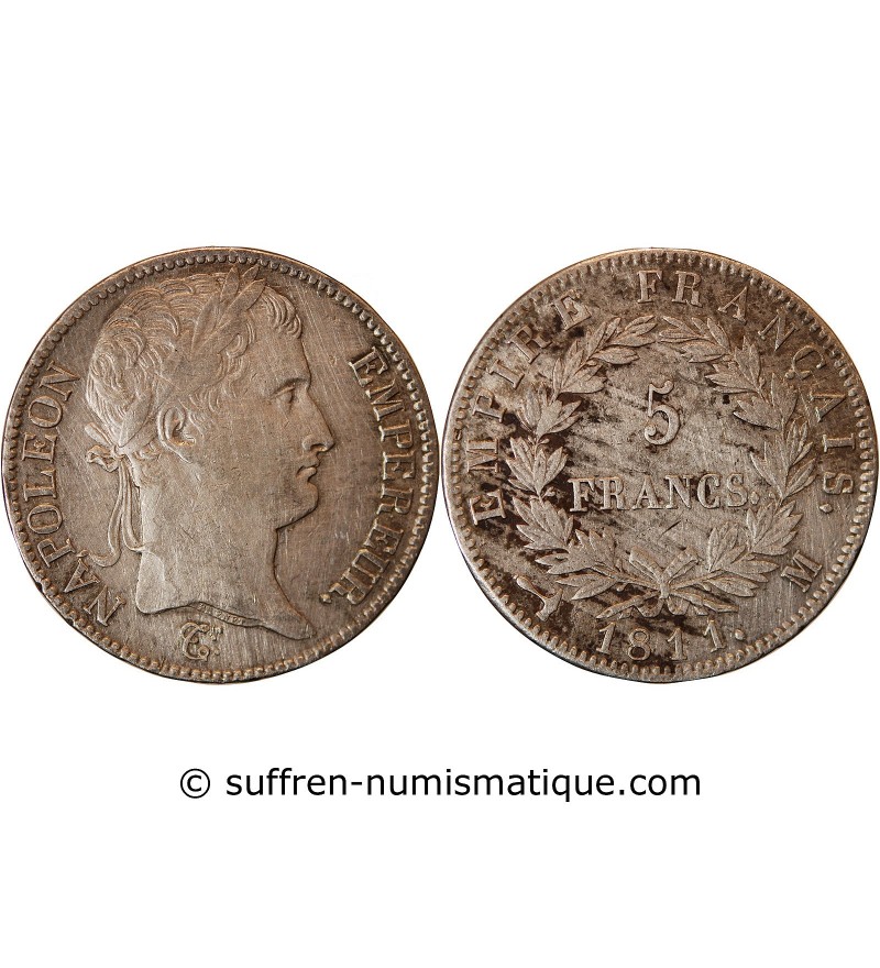 NAPOLEON I﻿ - 5 FRANCS 1811 M TOULOUSE