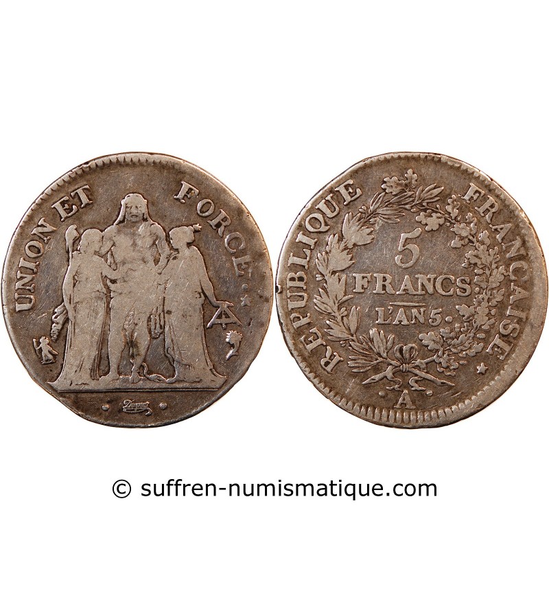 UNION ET FORCE﻿ - 5 FRANCS L'AN 5 A﻿ PARIS "Variété Grand A"