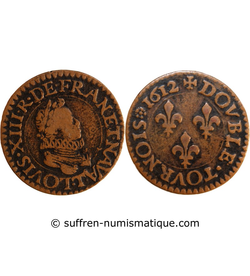 LOUIS XIII - DOUBLE TOURNOIS 1612 T NANTES