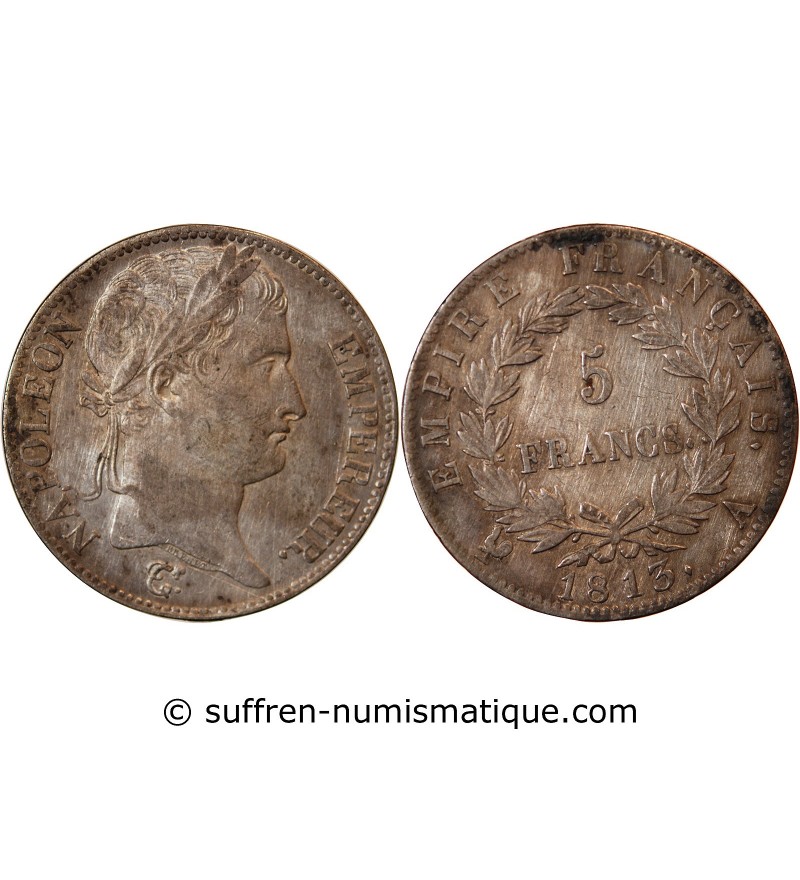 NAPOLEON I﻿ - 5 FRANCS ARGENT 1813 A PARIS