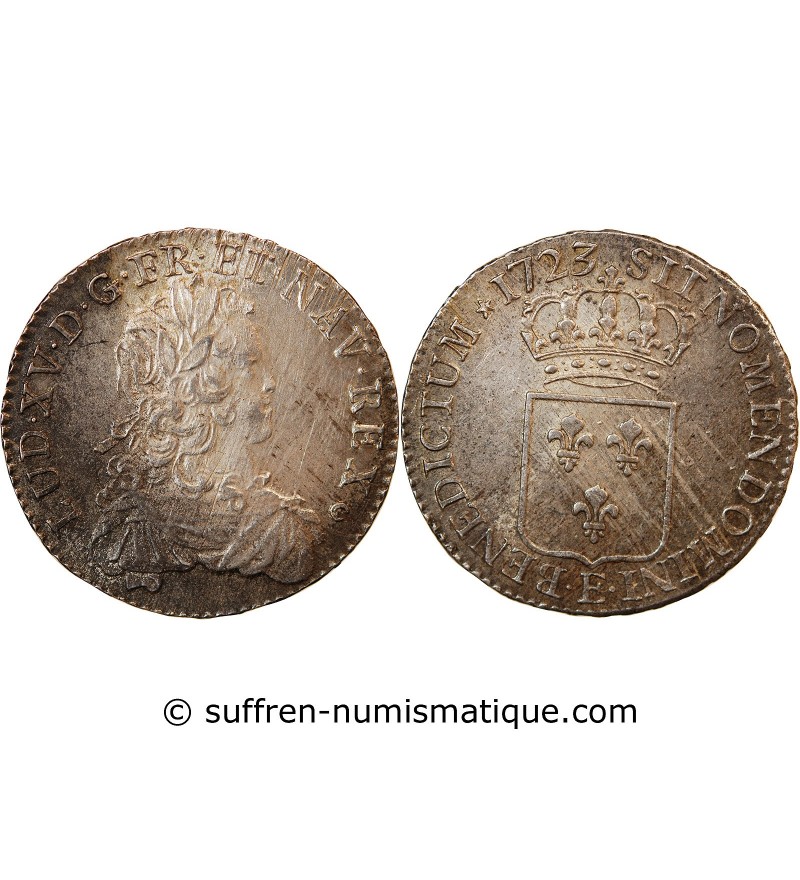 LOUIS XV - ECU DE FRANCE 1723 E TOURS R4