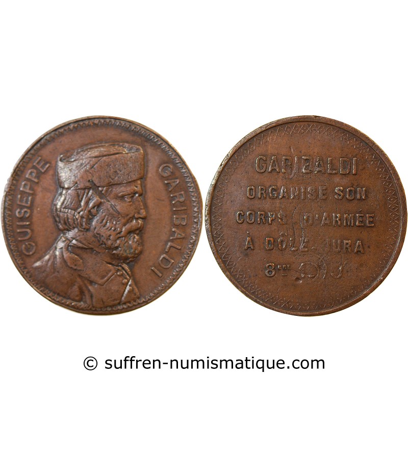 FRANCE, Garibaldi – MEDAILLE Rassemblement de Dôle 1870