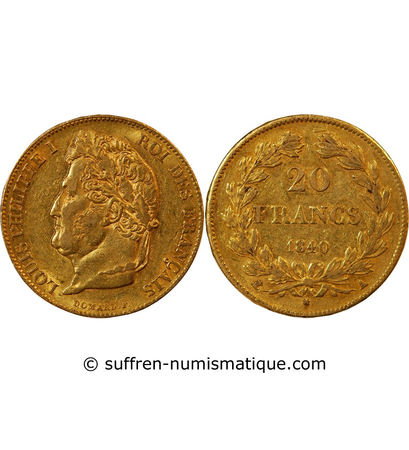 LOUIS PHILIPPE﻿ Ier - 20 FRANCS OR 1840 A PARIS﻿