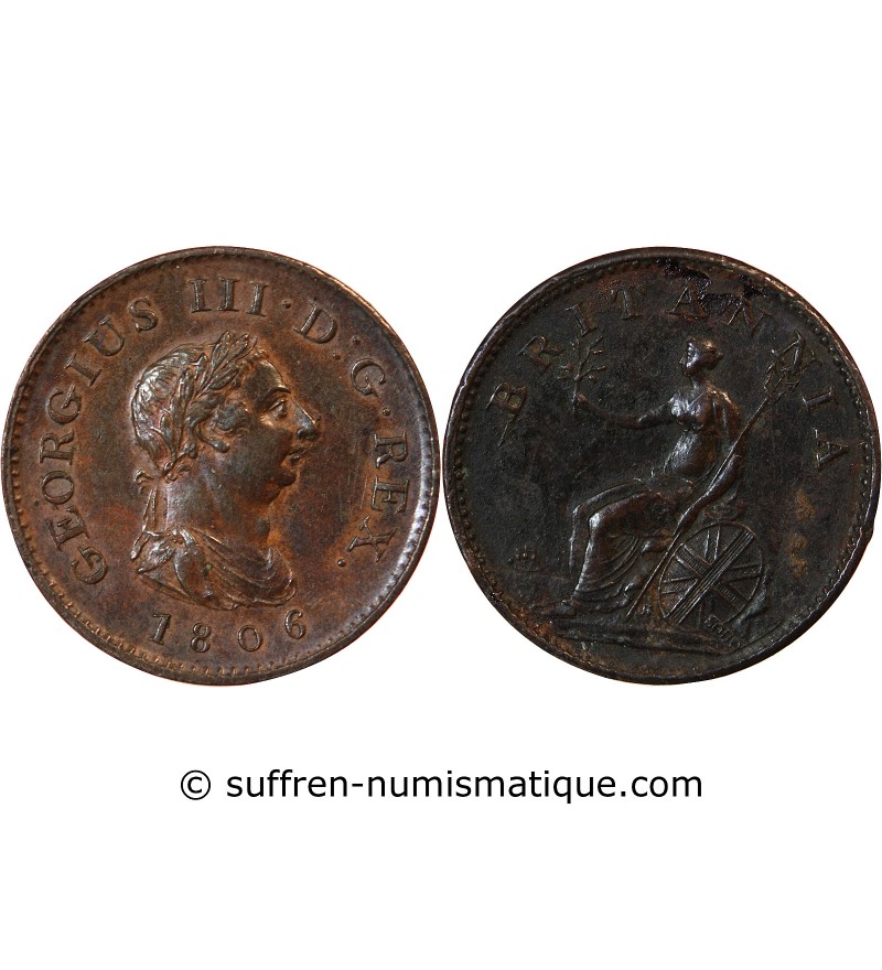 GRANDE-BRETAGNE, GEORGES III - FARTHING 1806