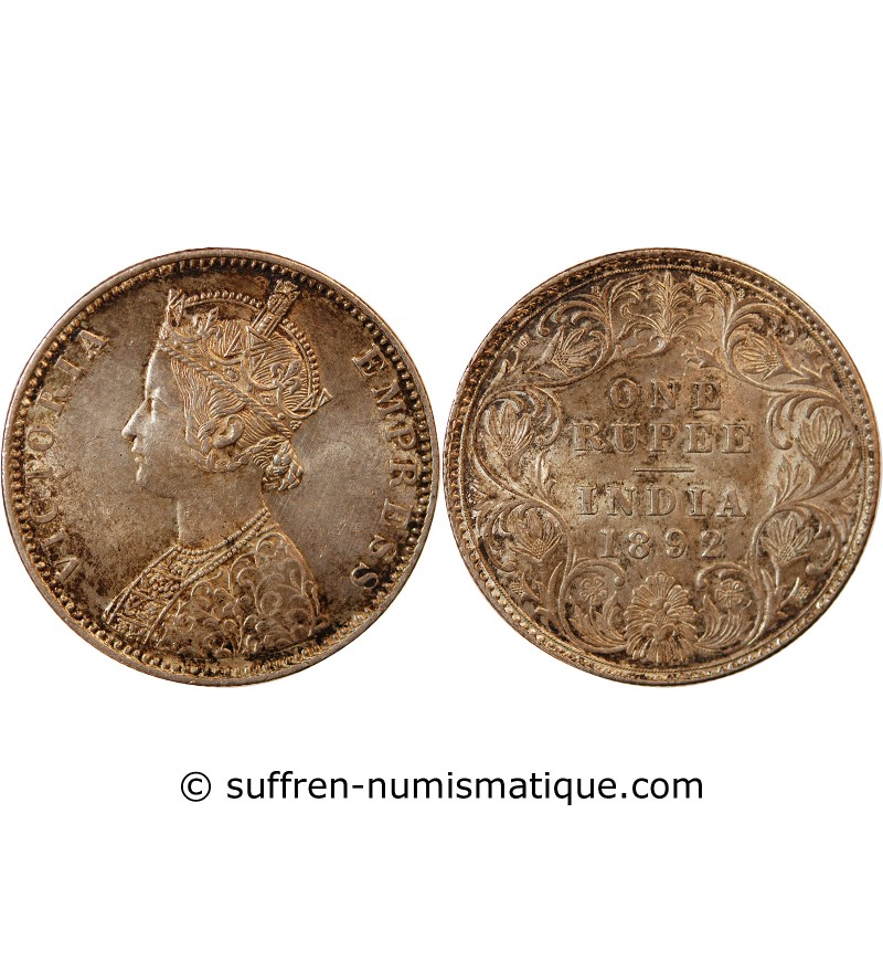 INDE, VICTORIA - RUPEE ARGENT 1892