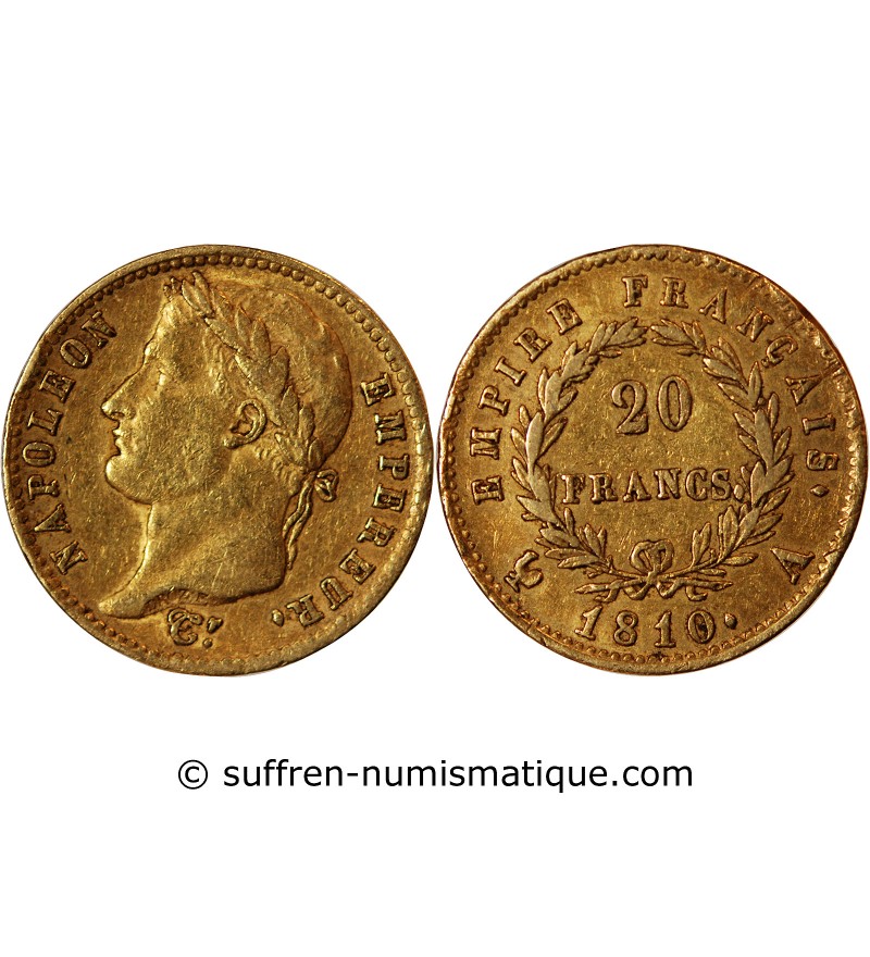 NAPOLEON Ier ﻿ - 20 FRANCS OR 1810 A PARIS