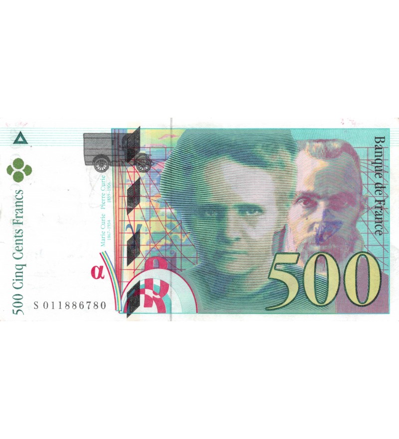 FRANCE, PIERRE ET MARIE CURIE - 500 FRANCS 1994 - SÉRIES VARIÉES - TTB