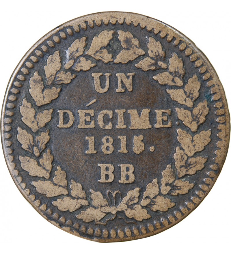 Louis Xviii Decime Siège De Strasbourg 1815 Bb Bronze Tb Suffren