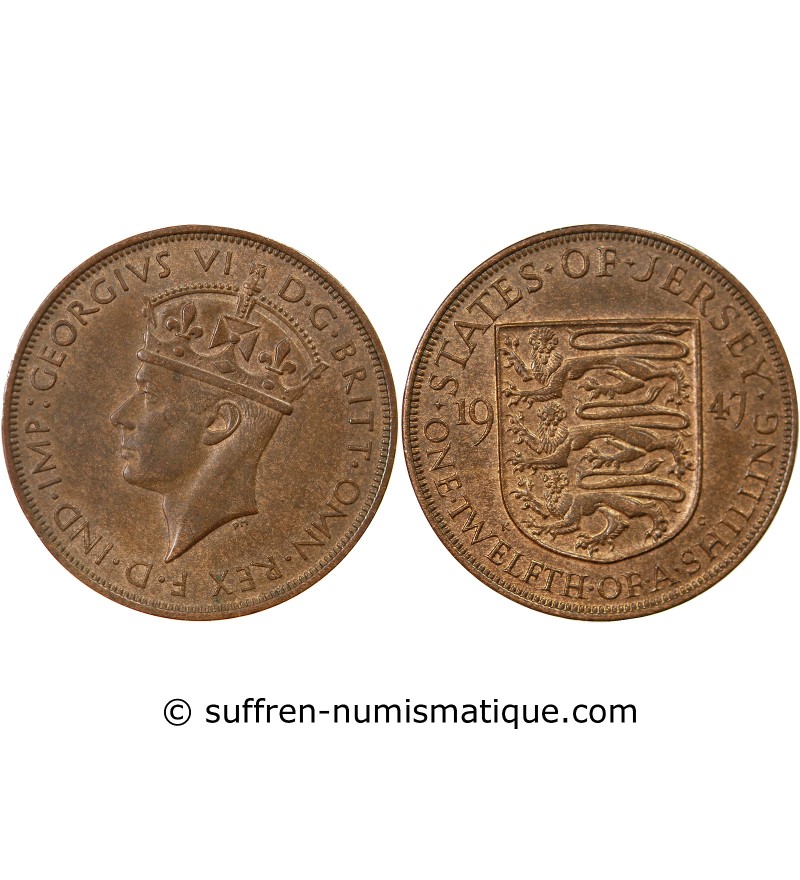 JERSEY, GEORGES VI - 1/12 SHILLING 1947