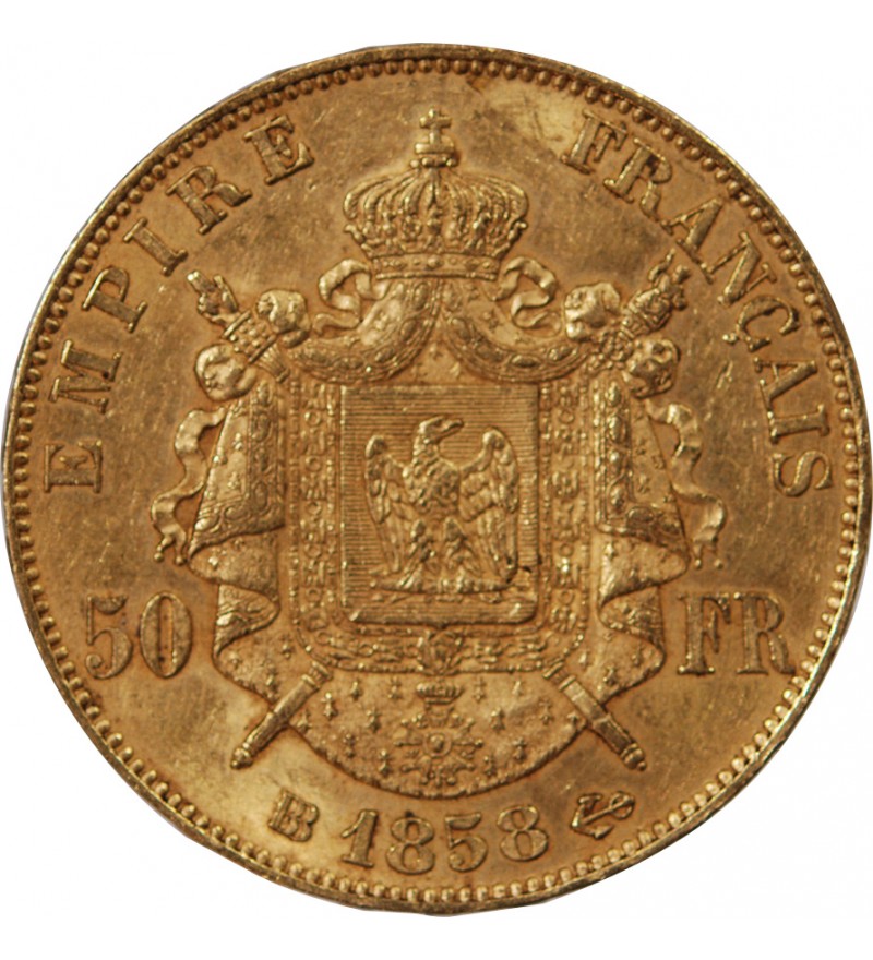 NAPOLEON III ﻿- 50 FRANCS OR 1858 BB STRASBOURG, Or, - Suffren Numismatique