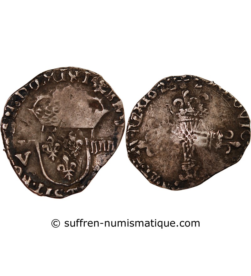 LOUIS XIII - 1/8 ECU ARGENT 1623 T NANTES - R3