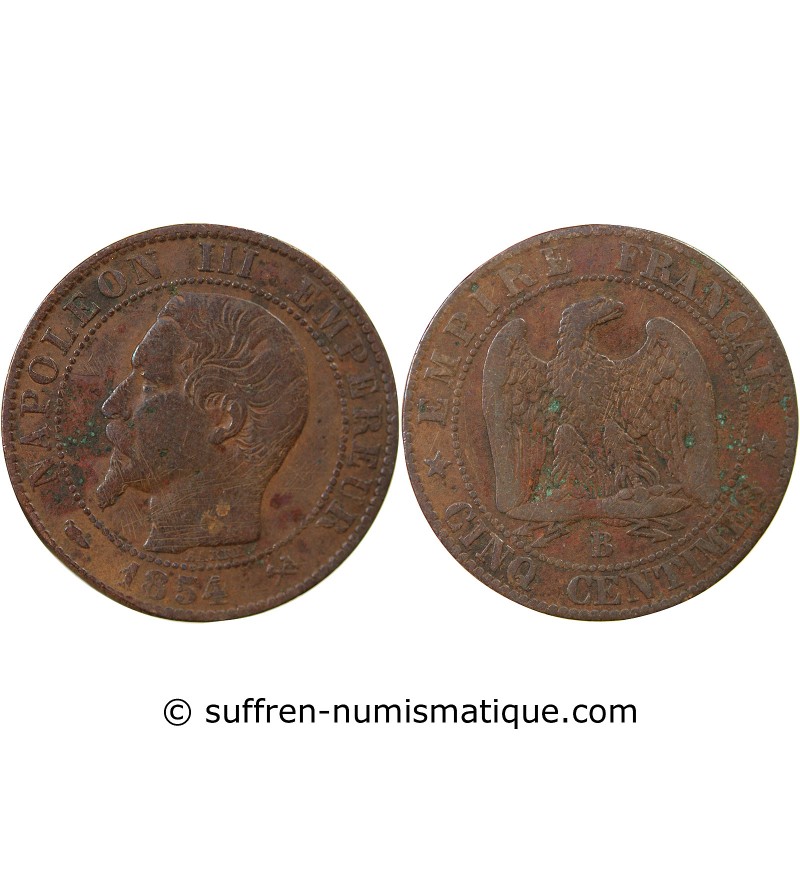 NAPOLEON III - 5 CENTIMES 1854 B ROUEN