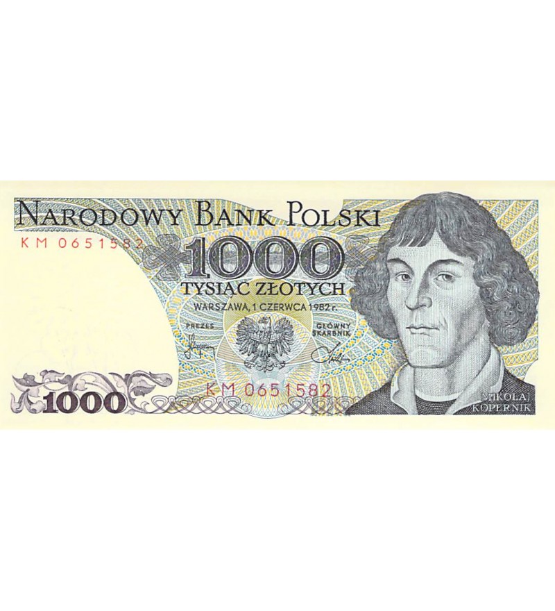 POLOGNE, NICOLAS COPERNIC - 1000 ZLOTYCH 01/06/1982 - NEUF