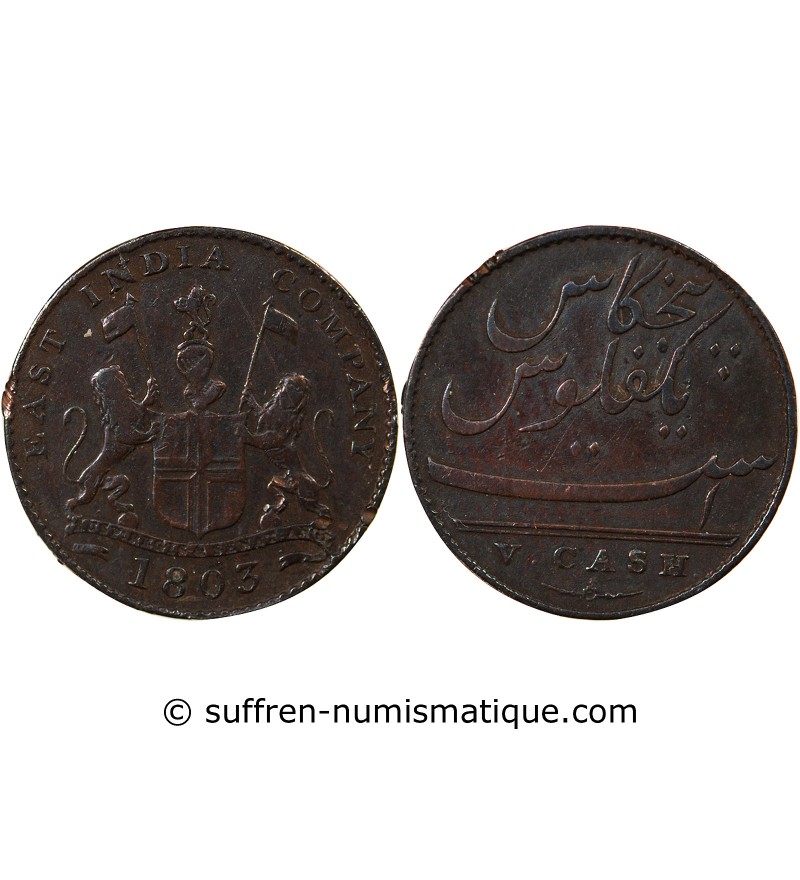 INDE, EAST INDIA COMPANY - 5 CASH 1803