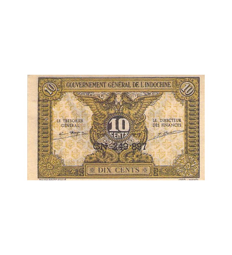 INDOCHINE - 10 CENTS 1942