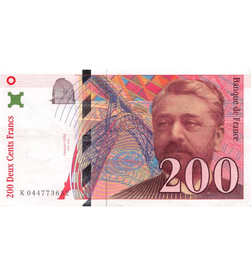 FRANCE, GUSTAVE EIFFEL - 200 FRANCS 1997 - Série K.044773652 - PTTB