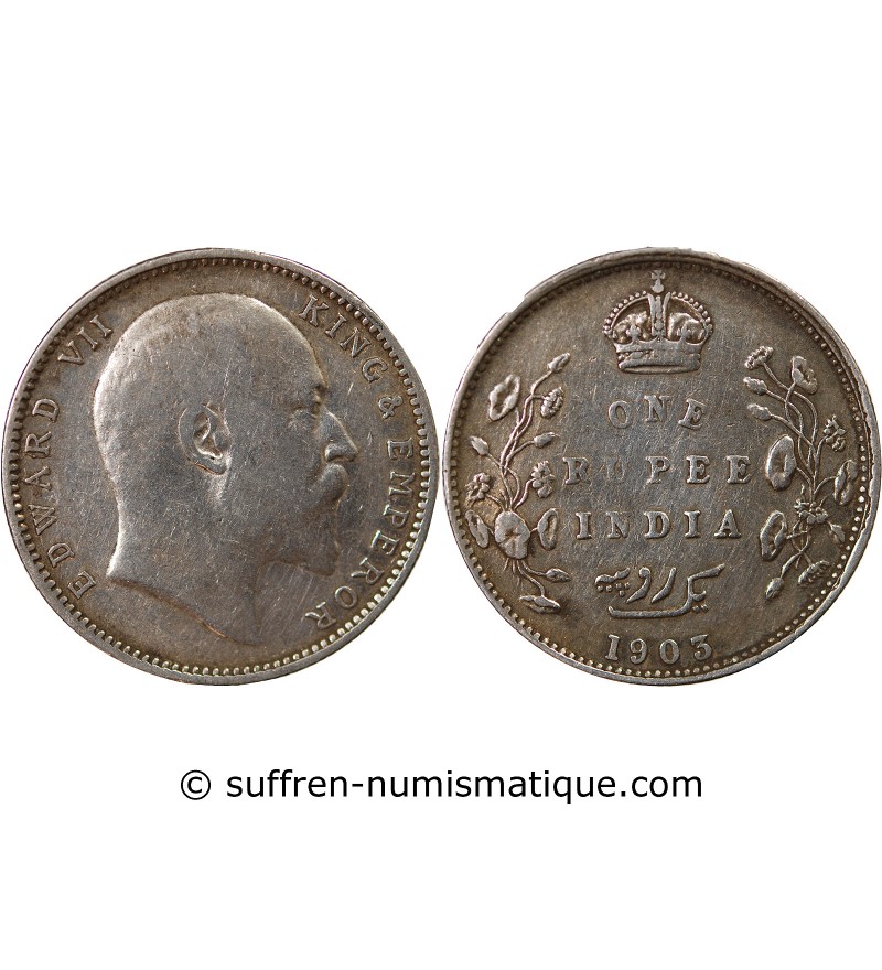 INDE, EDOUARD VII - RUPEE ARGENT 1903