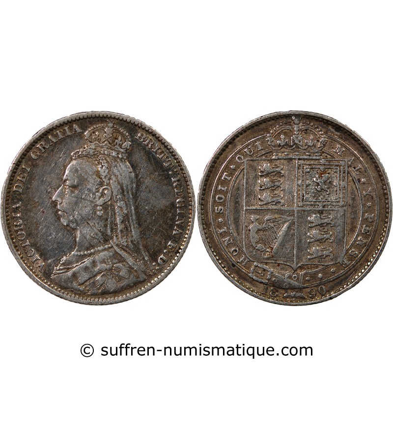 GRANDE-BRETAGNE, VICTORIA - SHILLING ARGENT 1890