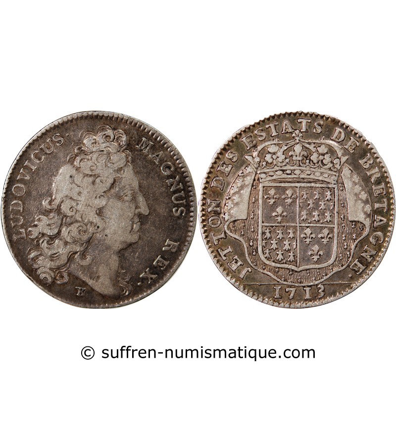 ETATS DE BRETAGNE, LOUIS XVI – JETON ARGENT 1713 DINAN Daniel 69