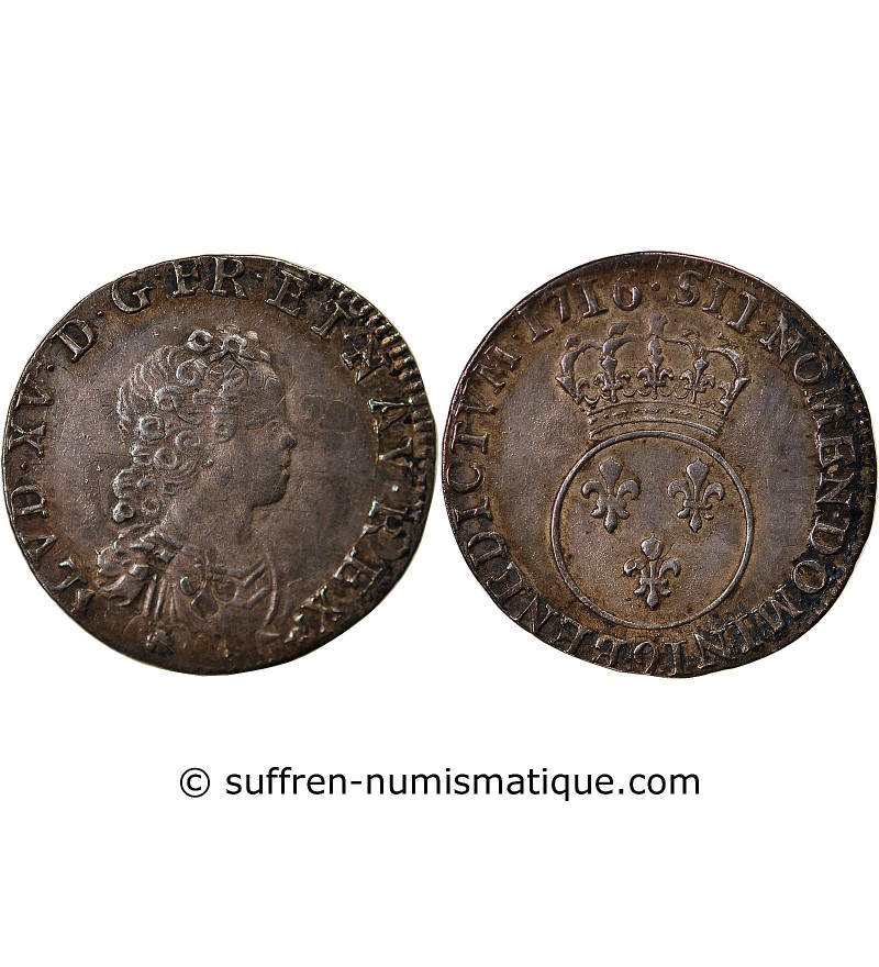 LOUIS XV - 1/10 ECU VERTUGADIN 1716 9 RENNES