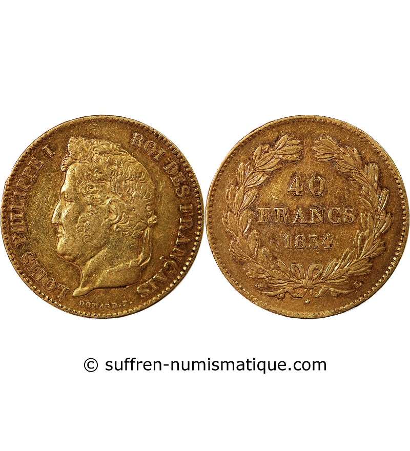 LOUIS PHILIPPE﻿ - 40 FRANCS OR 1834 L BAYONNE