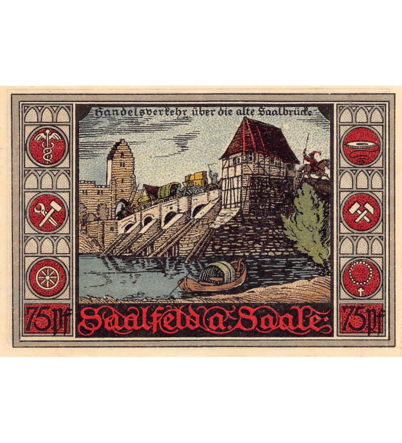 ALLEMAGNE, SAALFELD A. SAALE - 75 PFENNIG 1921