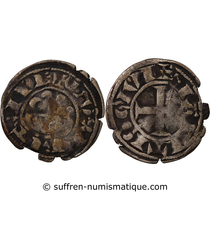 Guy de Thouars Denier Billon 1186-1213 T Nantes