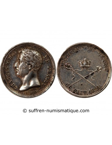 CHARLES X - PETITE MEDAILLE ARGENT 1824