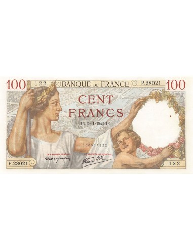 FRANCE, SULLY - 100 FRANCS 29/01/1942 - SUP+