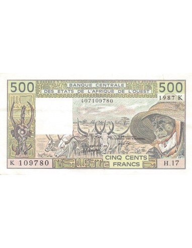 BANQUE DES ETATS DE L'AFRIQUE DE L'OUEST, SENEGAL - 500 FRANCS 1987 - TTB+