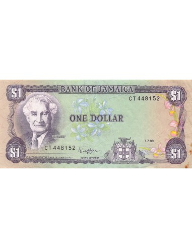 JAMAIQUE, SIR ALEXANDER BUSTAMANTE - 1 DOLLAR 1989 - TTB