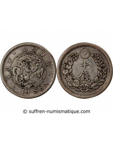 JAPON, MEIJI - 10 SEN ARGENT 1873